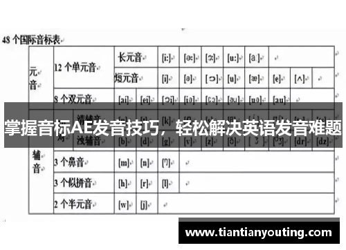 掌握音标AE发音技巧，轻松解决英语发音难题